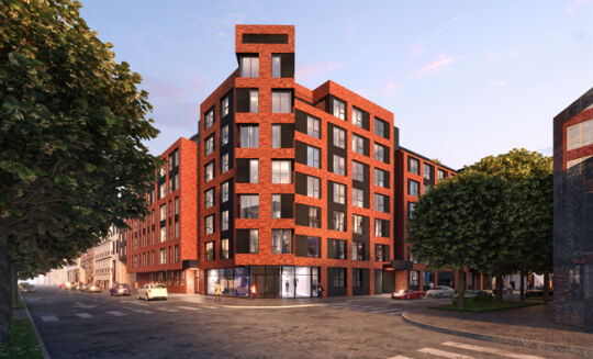 Daudzstāvu dzīvokļu mājas jaunbūve Rīgā, Tērbatas ielā 78a